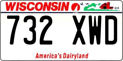 WI license plate 732XWD