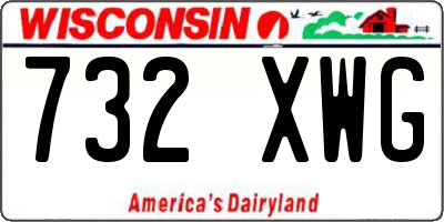 WI license plate 732XWG