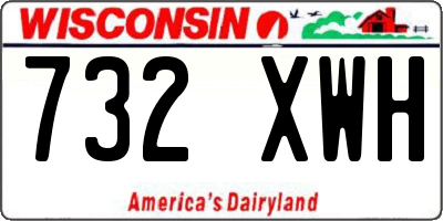 WI license plate 732XWH