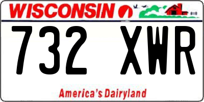 WI license plate 732XWR