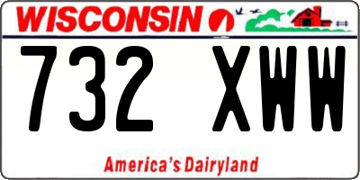 WI license plate 732XWW