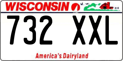 WI license plate 732XXL