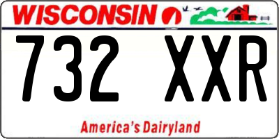 WI license plate 732XXR