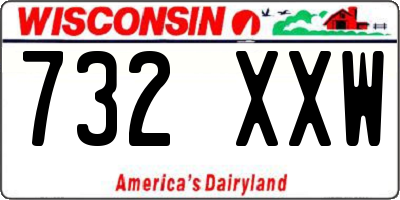 WI license plate 732XXW