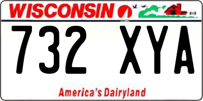 WI license plate 732XYA