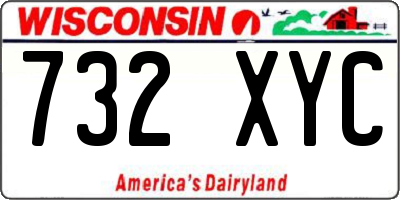 WI license plate 732XYC