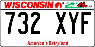 WI license plate 732XYF