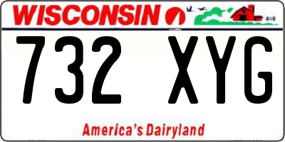 WI license plate 732XYG