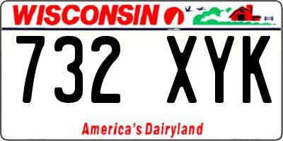 WI license plate 732XYK