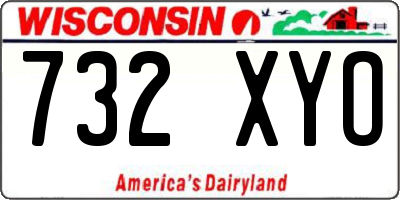 WI license plate 732XYO