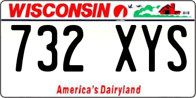 WI license plate 732XYS