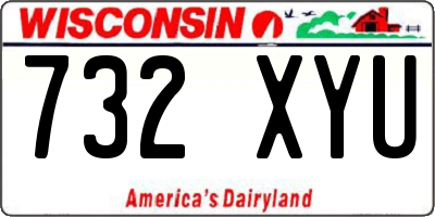 WI license plate 732XYU