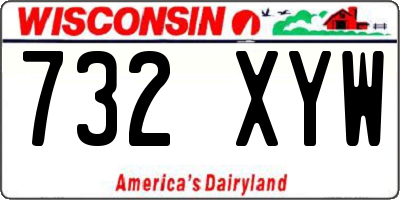 WI license plate 732XYW