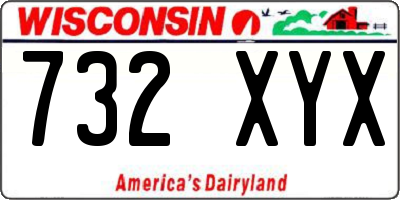 WI license plate 732XYX