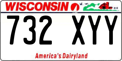 WI license plate 732XYY