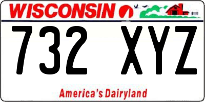 WI license plate 732XYZ