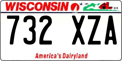 WI license plate 732XZA