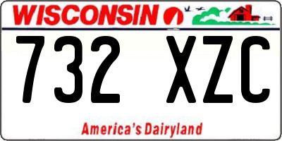 WI license plate 732XZC
