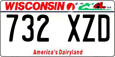 WI license plate 732XZD