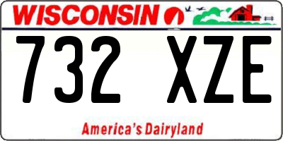 WI license plate 732XZE