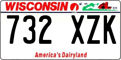 WI license plate 732XZK