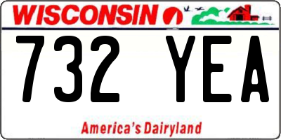 WI license plate 732YEA