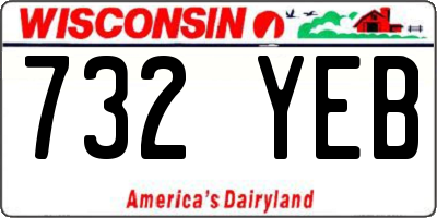 WI license plate 732YEB