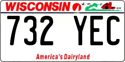 WI license plate 732YEC