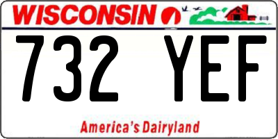 WI license plate 732YEF