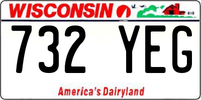 WI license plate 732YEG