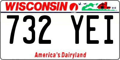 WI license plate 732YEI