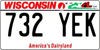 WI license plate 732YEK
