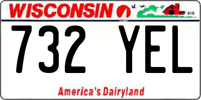 WI license plate 732YEL