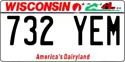 WI license plate 732YEM
