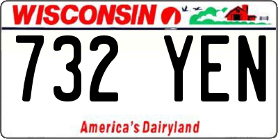 WI license plate 732YEN
