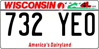 WI license plate 732YEO
