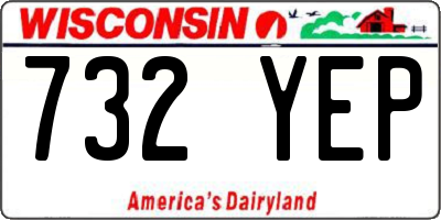 WI license plate 732YEP