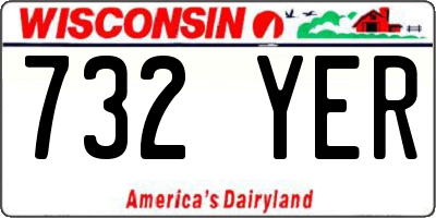 WI license plate 732YER