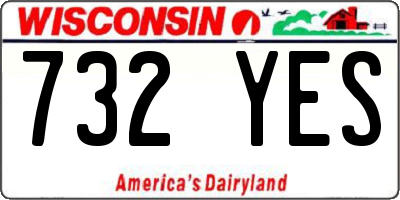 WI license plate 732YES
