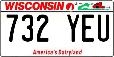 WI license plate 732YEU