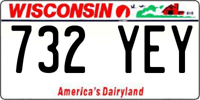 WI license plate 732YEY