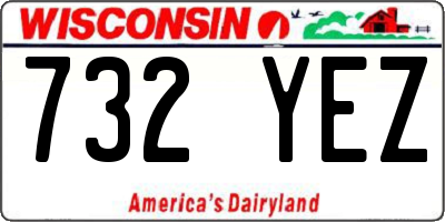 WI license plate 732YEZ