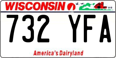 WI license plate 732YFA