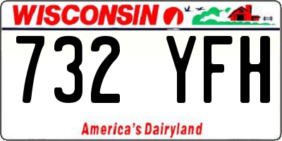 WI license plate 732YFH