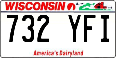 WI license plate 732YFI