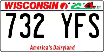 WI license plate 732YFS