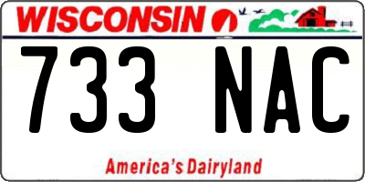 WI license plate 733NAC