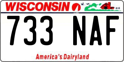 WI license plate 733NAF