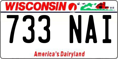 WI license plate 733NAI