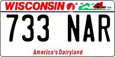 WI license plate 733NAR